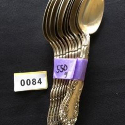 Lot of Antique Sterling Silver Spoons 550 grams