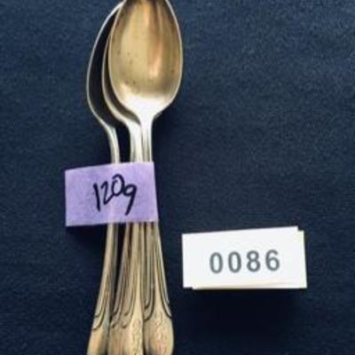 Lot of Four Antique Sterling Silver Teaspoons 120 grams