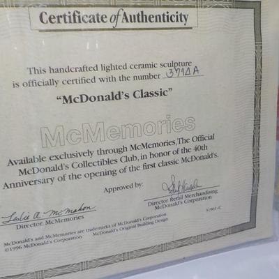 Collectors Model of the first McDonalds Restaurant.