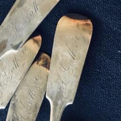  Lot of Four Antique Coin Silver Spoons 70g