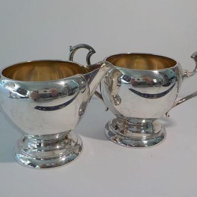 2 - sterling milk and creamer. 