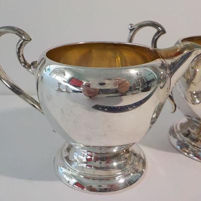 2 - sterling milk and creamer. 