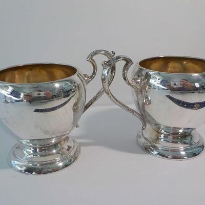2 - sterling milk and creamer. 