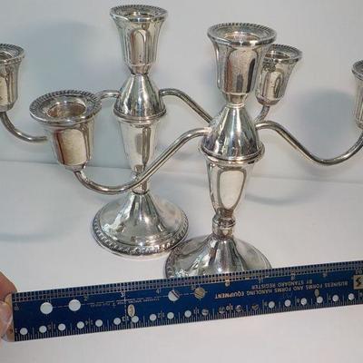 2 - sets of Candelabra Sterling candle holders.