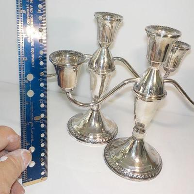 2 - sets of Candelabra Sterling candle holders.