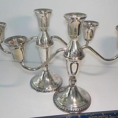 2 - sets of Candelabra Sterling candle holders.