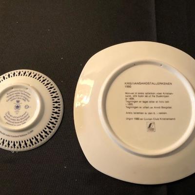 Antique Swedish Psalm Book & Two Swedish Vintage Decorative Plates