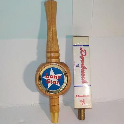"Beer Taps", Lone star Beer and Dombush Beer tap.