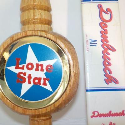 "Beer Taps", Lone star Beer and Dombush Beer tap.