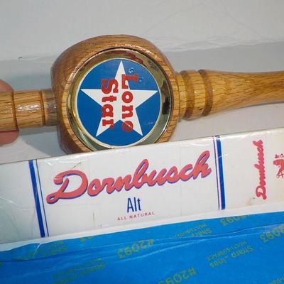 "Beer Taps", Lone star Beer and Dombush Beer tap.