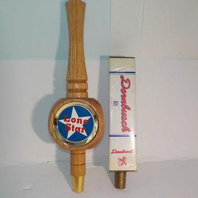 "Beer Taps", Lone star Beer and Dombush Beer tap.