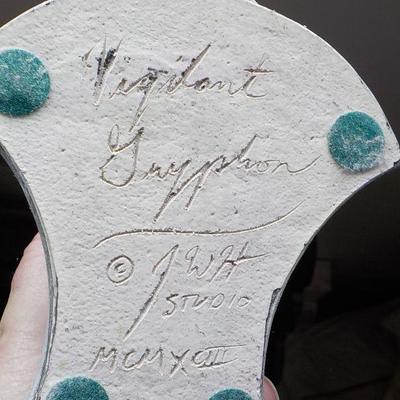 4- Hand made Birds/ stone/ cement and wood ./ Vigilant Gryphon.