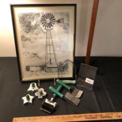 Windmill Print - Kitchen Utensils - Vintage Cookie Cutters