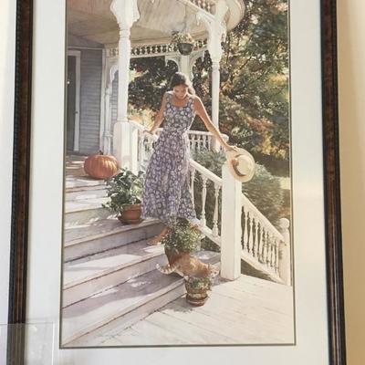 Steve Hanks Limited Edition Print.  Young Woman On Steps