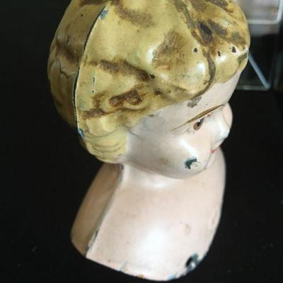 Antique doll heads & porcelain doll torso