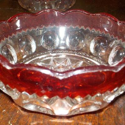 Ruby Edge Lismore Glass Ware Set