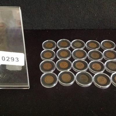 Lot of 20 Late 1880's- Early 1900's Indian Head Pennies Circulated Condition