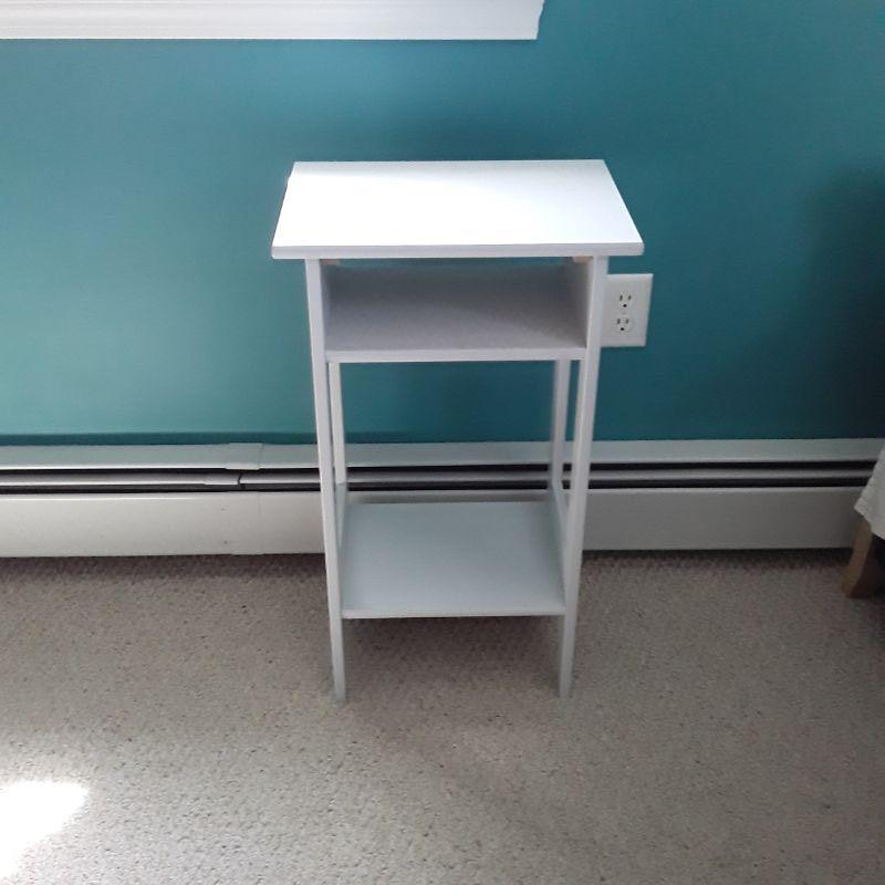 Small white side table