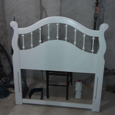 Girls white with flowers Twin headboard and footboard, frame and bureau
