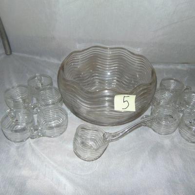 5  Punch bowl and cups