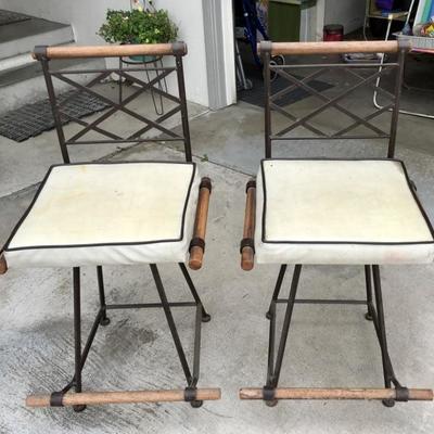 Mid Century Bar Stools, solid wrought iron chairs