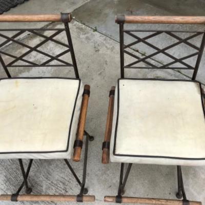 Mid Century Bar Stools, solid wrought iron chairs