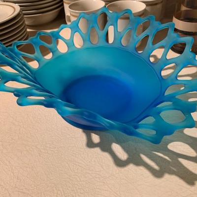 Beautiful blue glass bowl decor