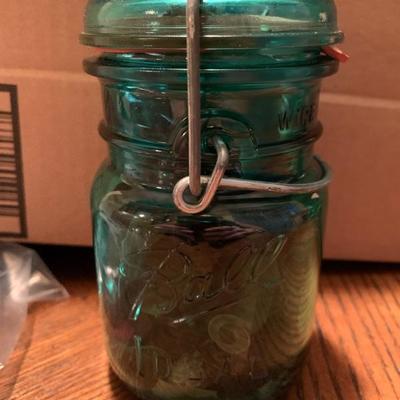 Blue Ball Jar with lid