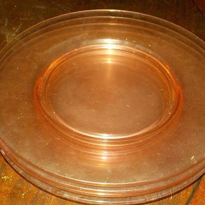 Pink Depression Plates Glass 7 in. and 9 in.