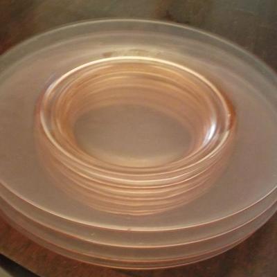 Pink Depression Plates Glass 7 in. and 9 in.