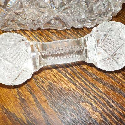 Elegant Cut glass dish & napkin cut glass weights.
