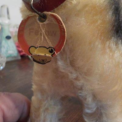 Steiff Made Airedale Dog 1940's with Markings.  Germany.