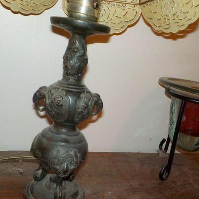 Vintage Lamp and shade/ 1930's.