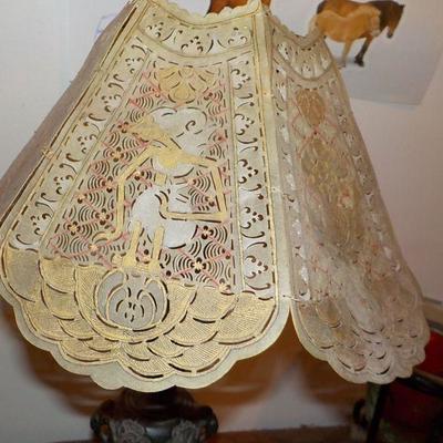 Vintage Lamp and shade/ 1930's.