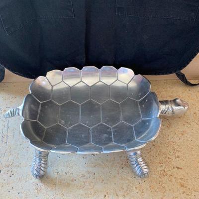 Large metal turtle tray