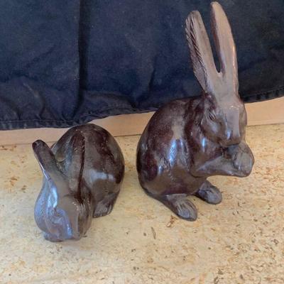 Cast iron rabbits 