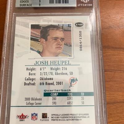 Graded 2001 Josh Heupel card 