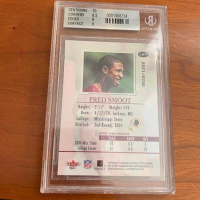 2001 graded Fred Smoot rookie card 