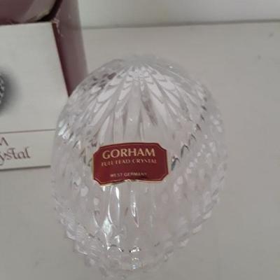 Gorham Lead Crystal Egg Trinket Box