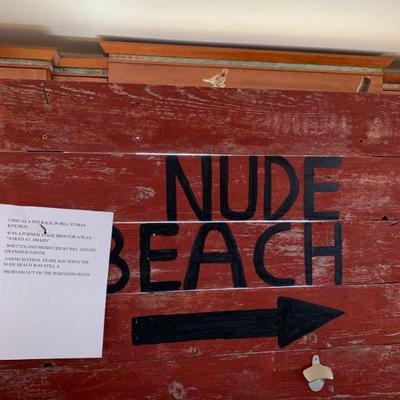 Nude Beach sign used in the play 