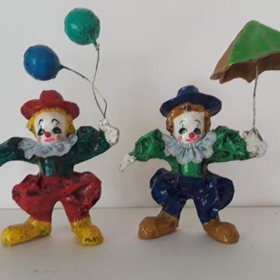 Pair of Paper Mache Clown Figurines