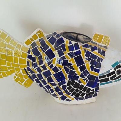 Colorful Mosaic Fish Candle Holder