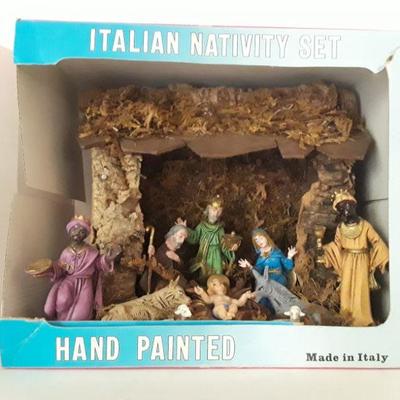 Vintage Hand Painted Nativity Scene