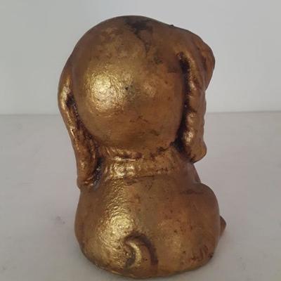 Gold Happy Puppy Figurine