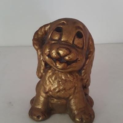 Gold Happy Puppy Figurine