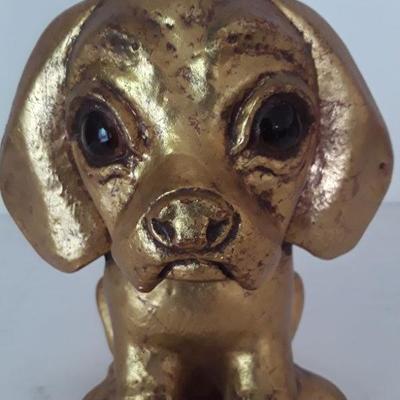 Gold Big Eyes Dog McFarland Pottery