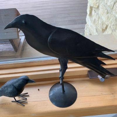 Large cast iron black bird