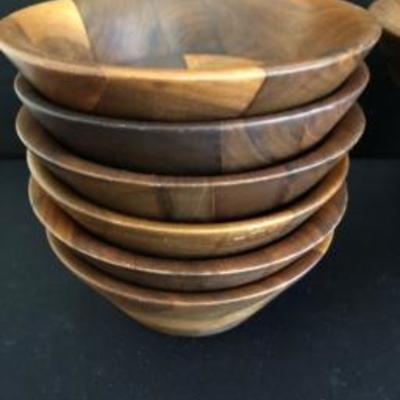 Lot of 1960's Wooden Salad Bowls Mid Century Modern