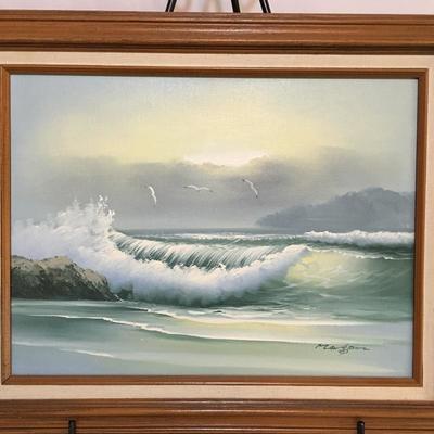 Lot 3 - Framed & Signed Seascape Oil Painting