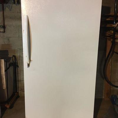 Upright Locking Frigidaire Freezer WORKS FINE! 32"W x 65" H x 27" D